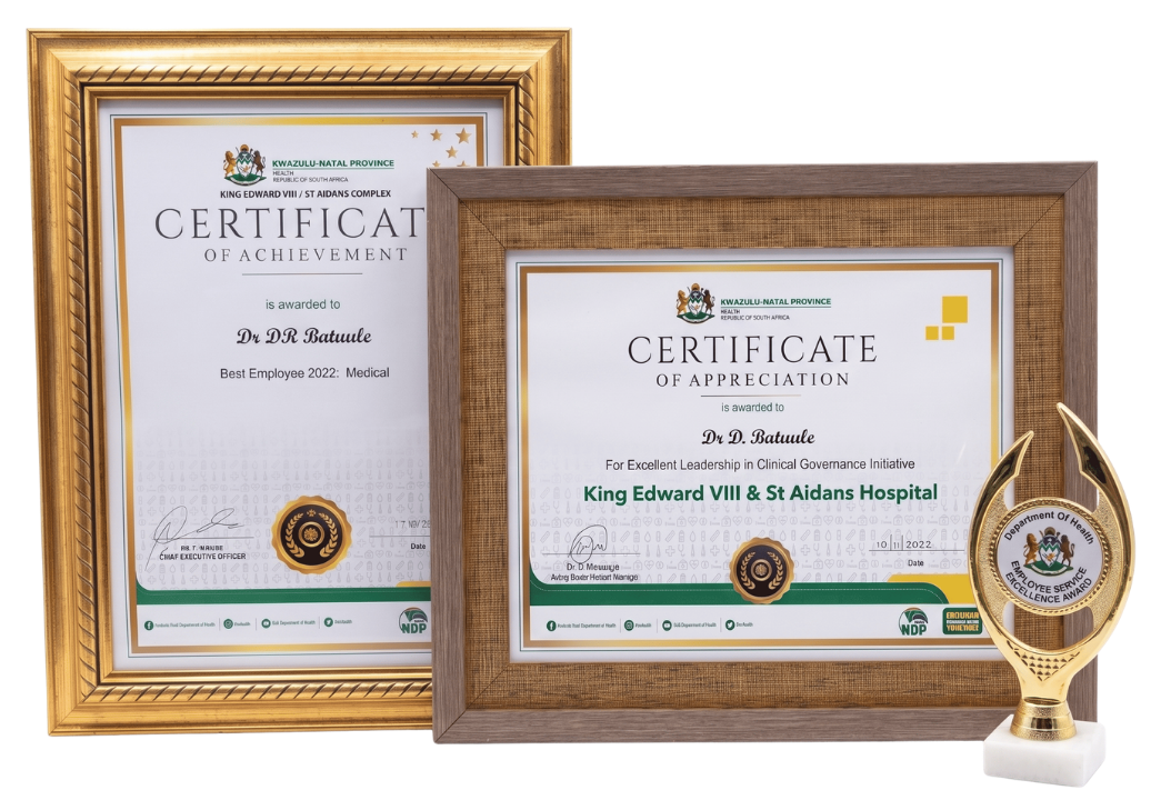 Dr David Batuule Awards & Certificates